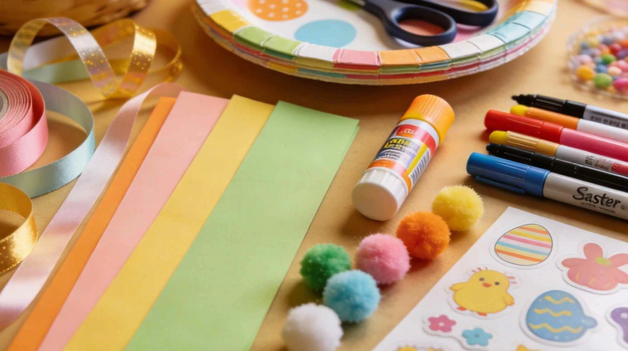 Adorable Easter Paper Plate Basket Weaving