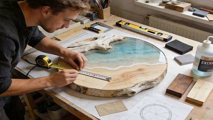 Beach-Style Round Epoxy Coffee Table: A DIY Guide