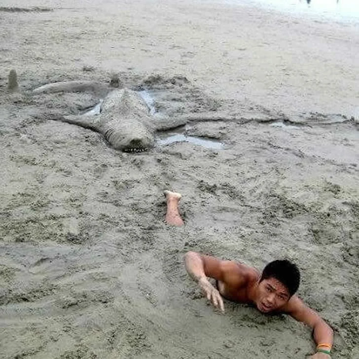 Holidaymakers did not expect the beach to be so