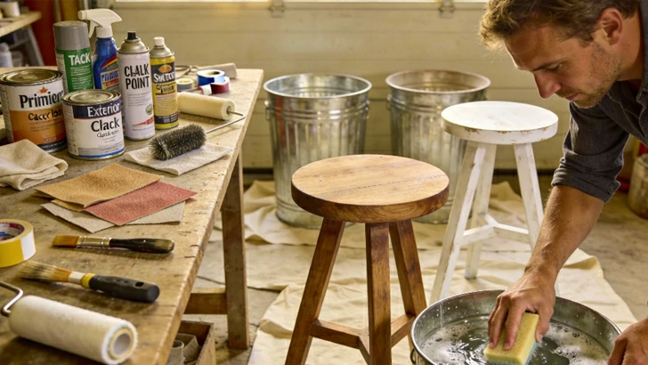 Upcycled Project: Faux Planter Trash Can & Stool Makeover