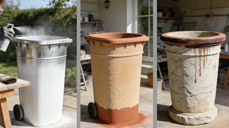 Upcycled Project: Faux Planter Trash Can & Stool Makeover